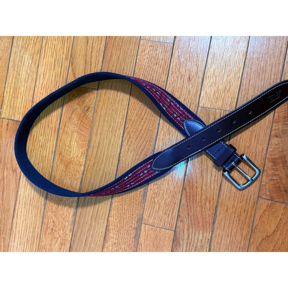 Vineyard Vines‎ Leather and Canvas Belt Size 34 - Picture 2 of 7